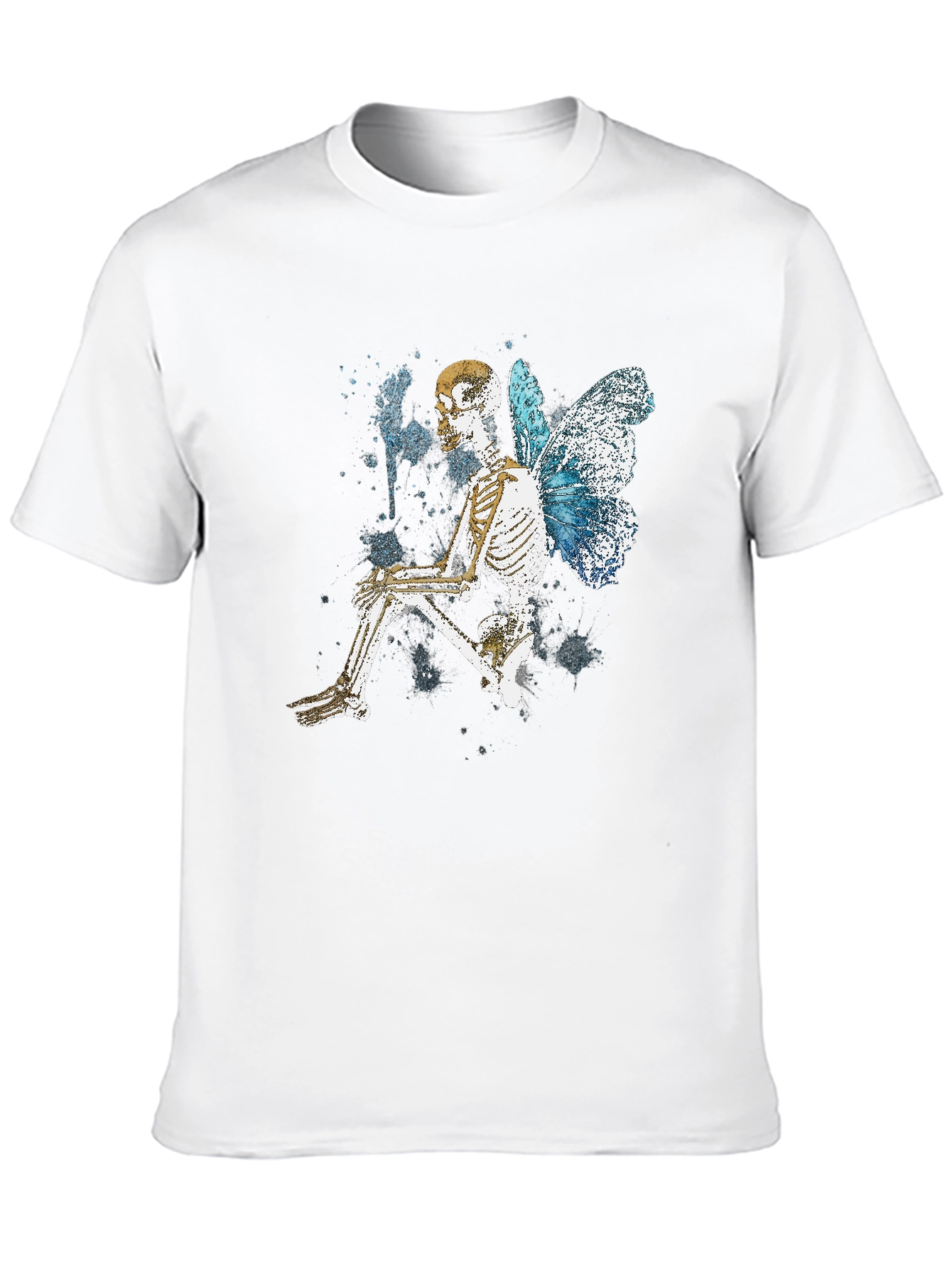 Butterfly Skeleton Graphic Tee - Trendy Gothic Style