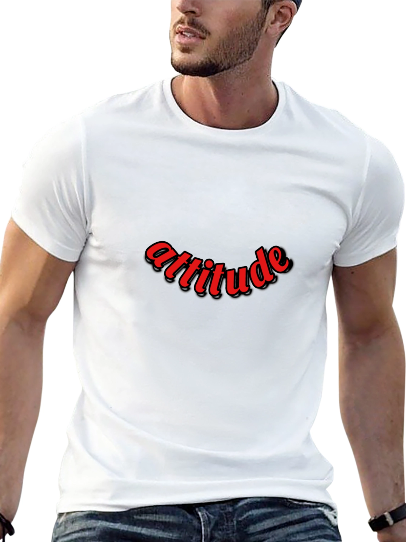 Attitude Graphic Tee - Stylish Black Cotton T-Shirt