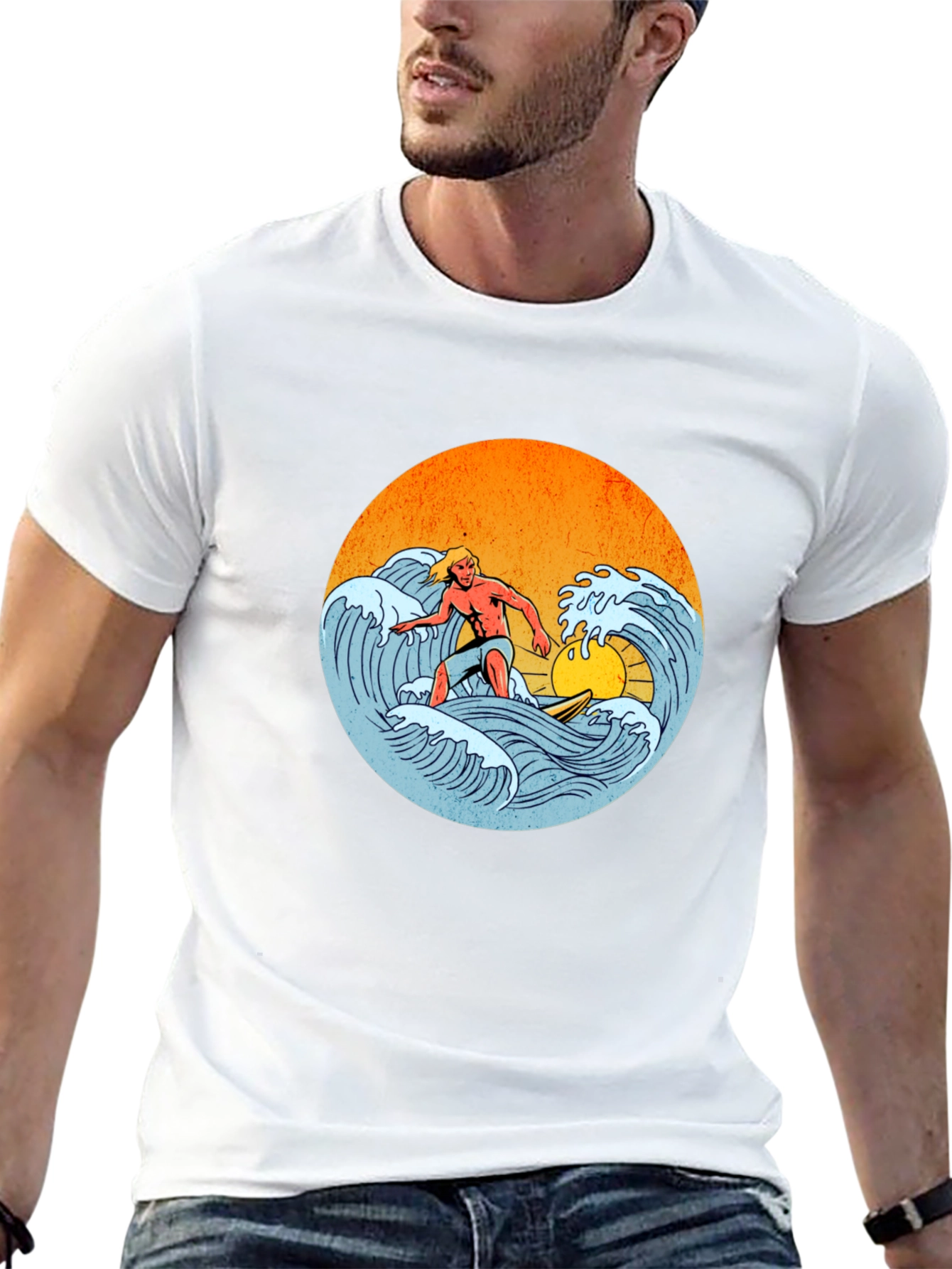 Surfer Graphic Tee - Retro Wave Rider T-Shirt