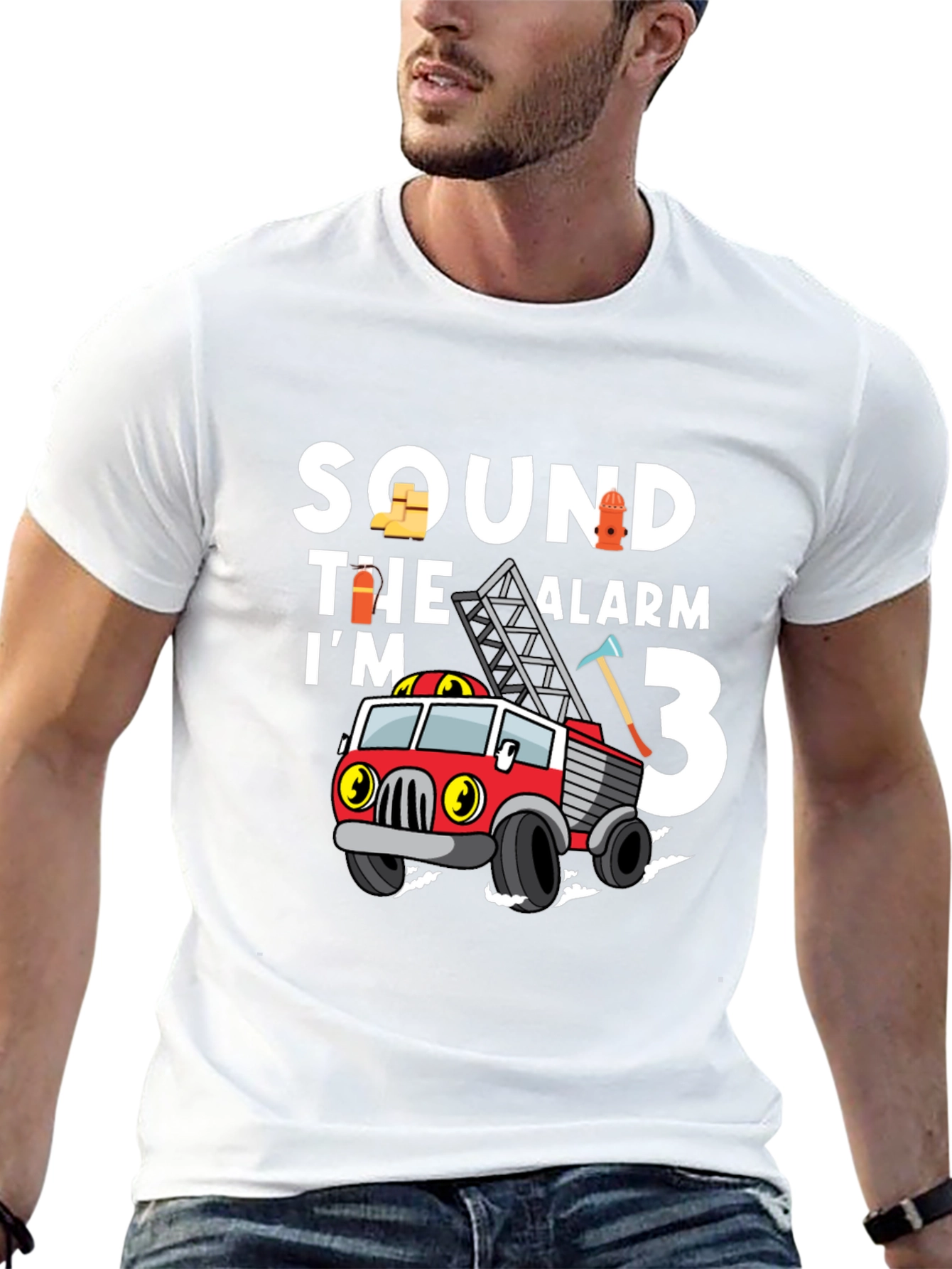 Fire Truck Birthday T-Shirt - Im 3 Design