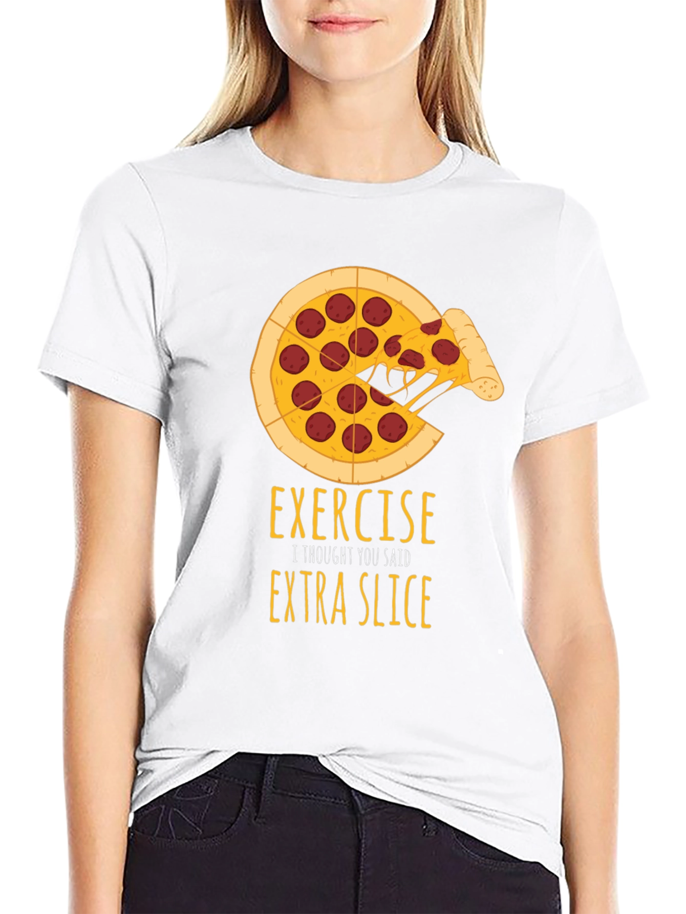 Funny Pizza Extra Slice Graphic T-Shirt