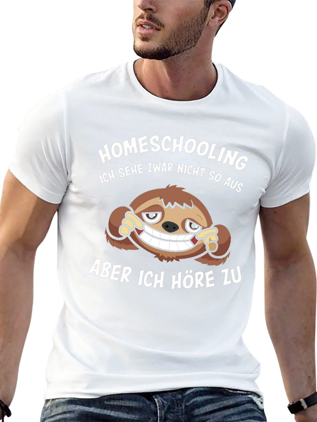 Homeschooling Sloth Graphic Tee - Black