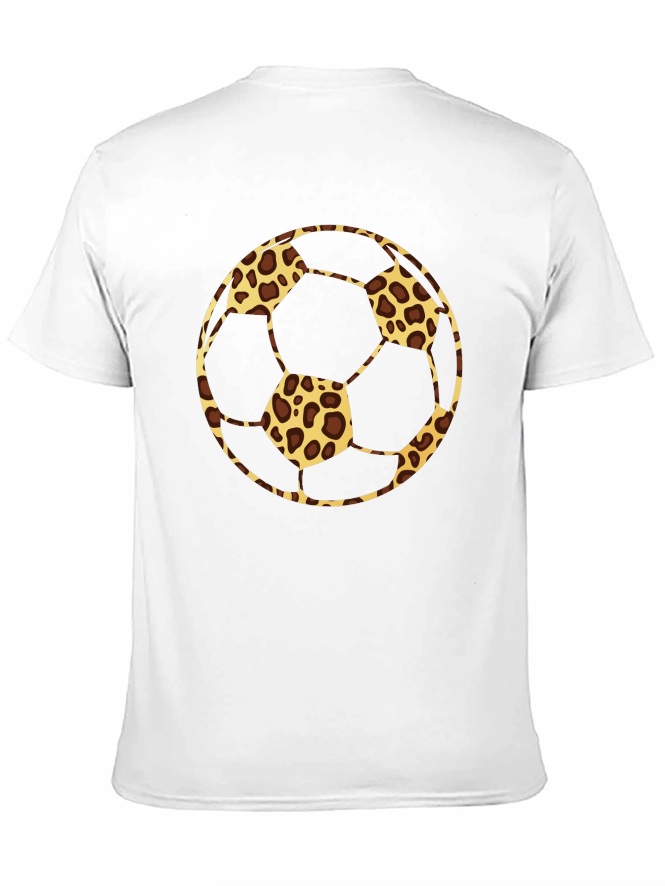 Leopard Print Soccer Ball Black T-Shirt