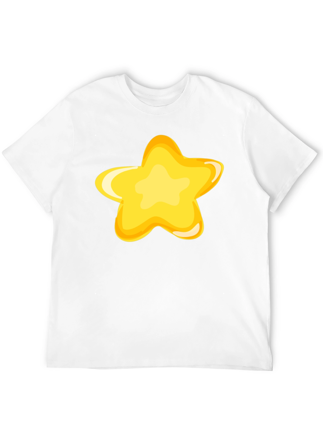 Black T-Shirt with Fun Yellow Star Graphic
