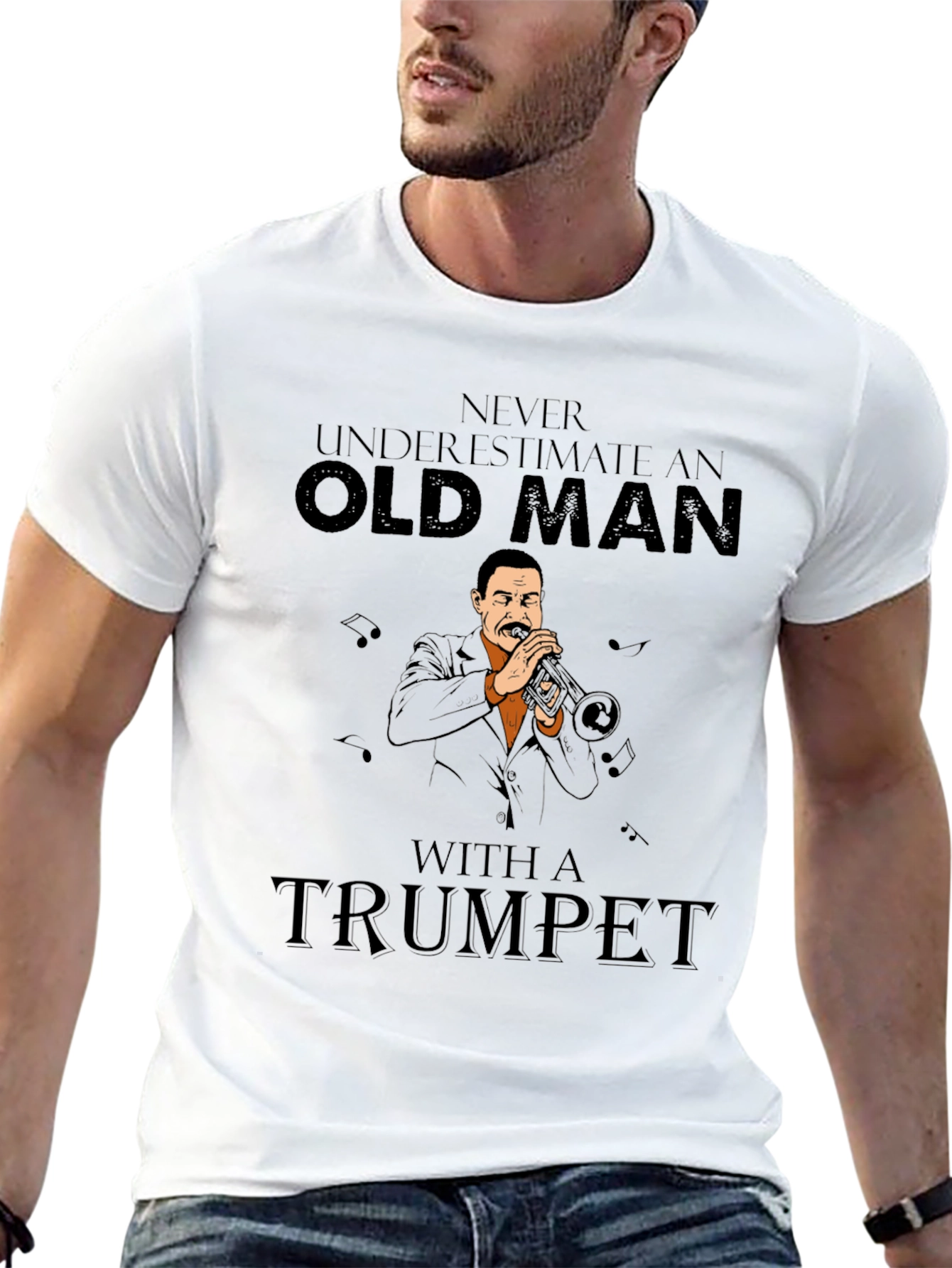 Never Underestimate Old Man Trumpet T-Shirt
