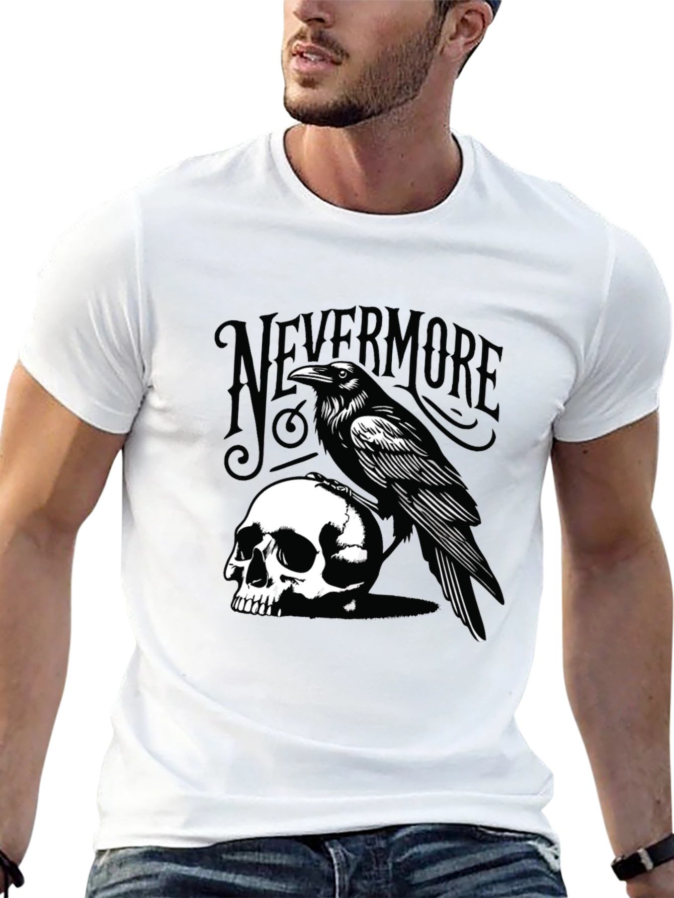Raven & Skull Graphic Tee - Nevermore T-Shirt
