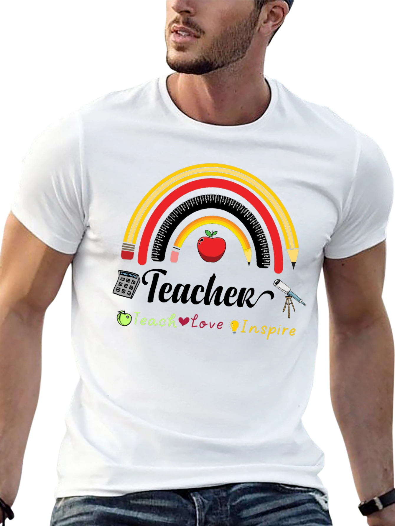 Teacher Rainbow Graphic T-Shirt