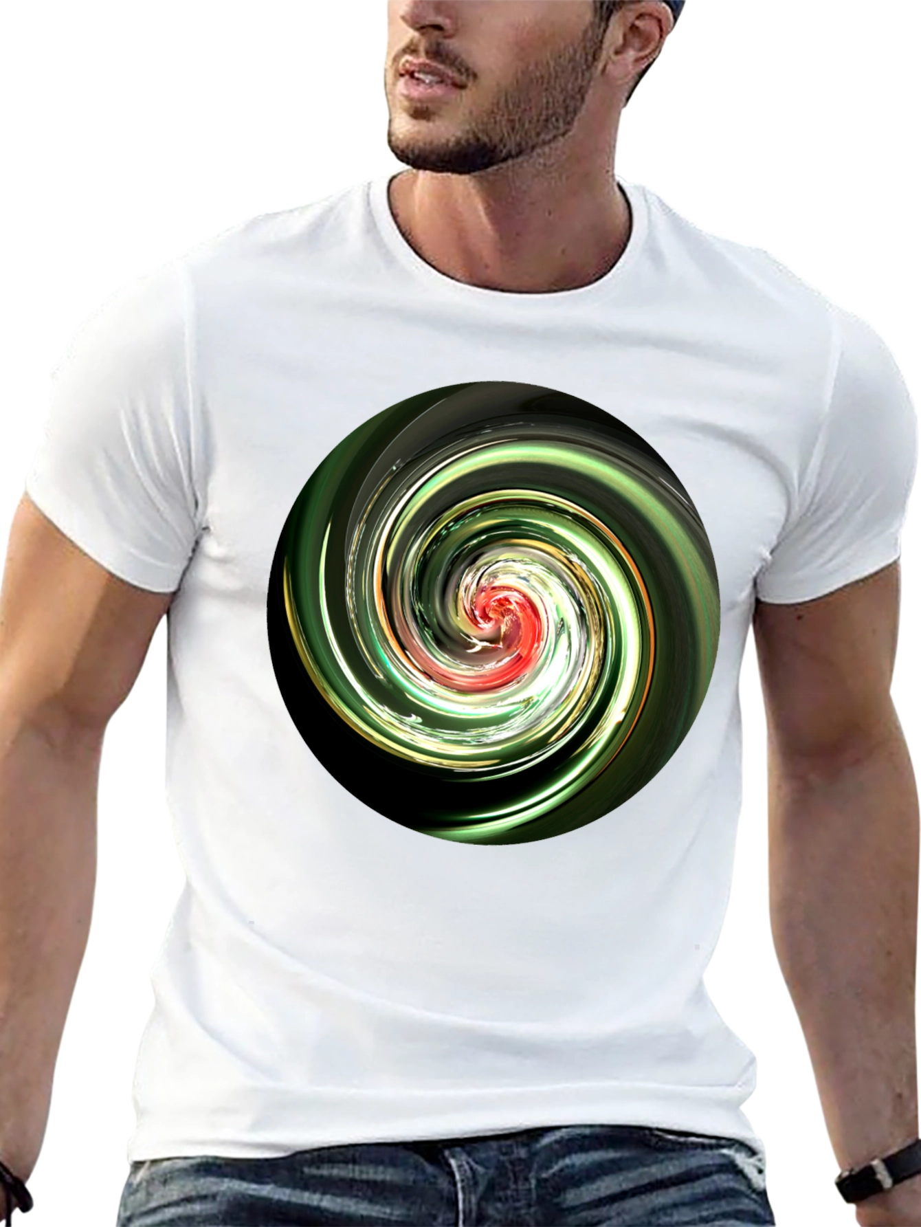Swirl Design Black T-Shirt