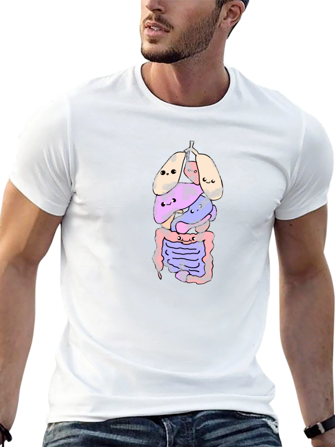 Funny Human Anatomy Cartoon T-Shirt