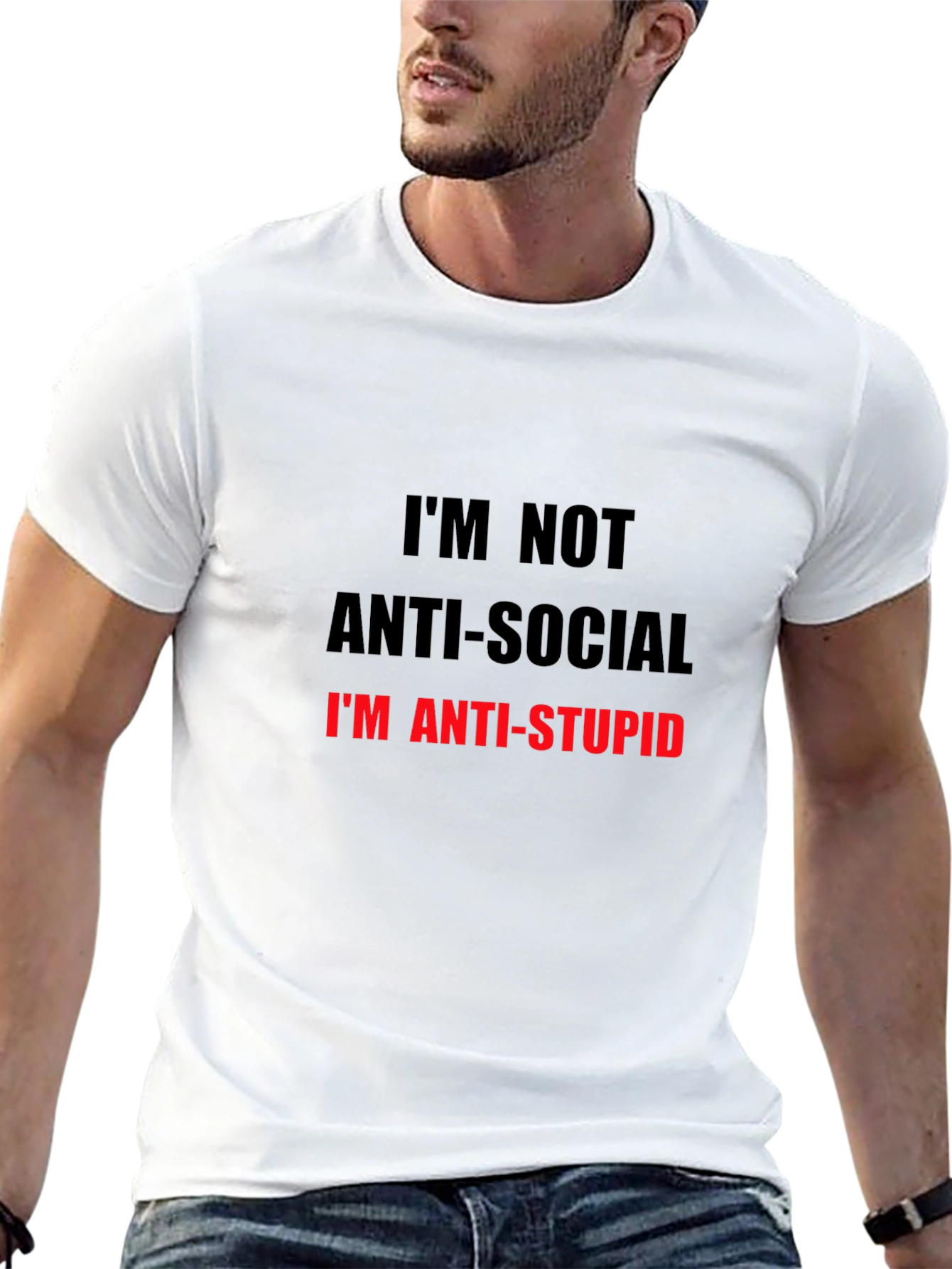Anti-Stupid Graphic Tee - Black