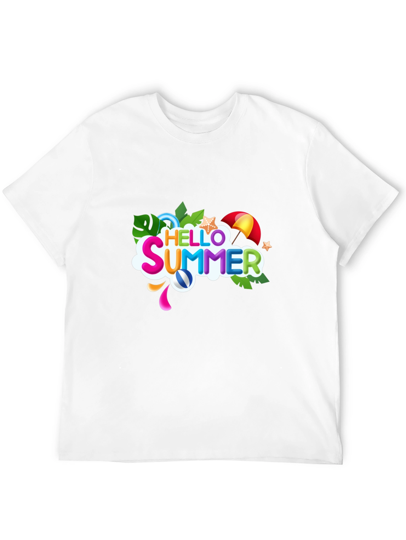 Hello Summer Black Graphic T-Shirt