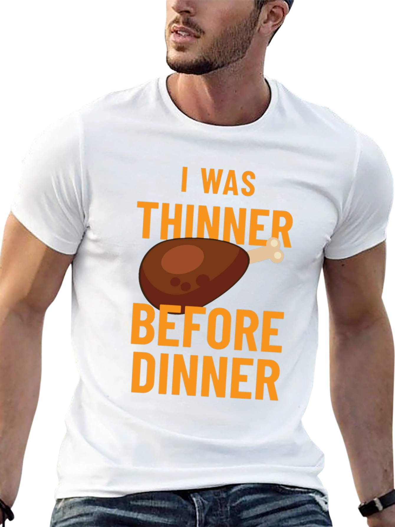 Funny Thanksgiving I Was Thinner Before Dinner T-Shirt