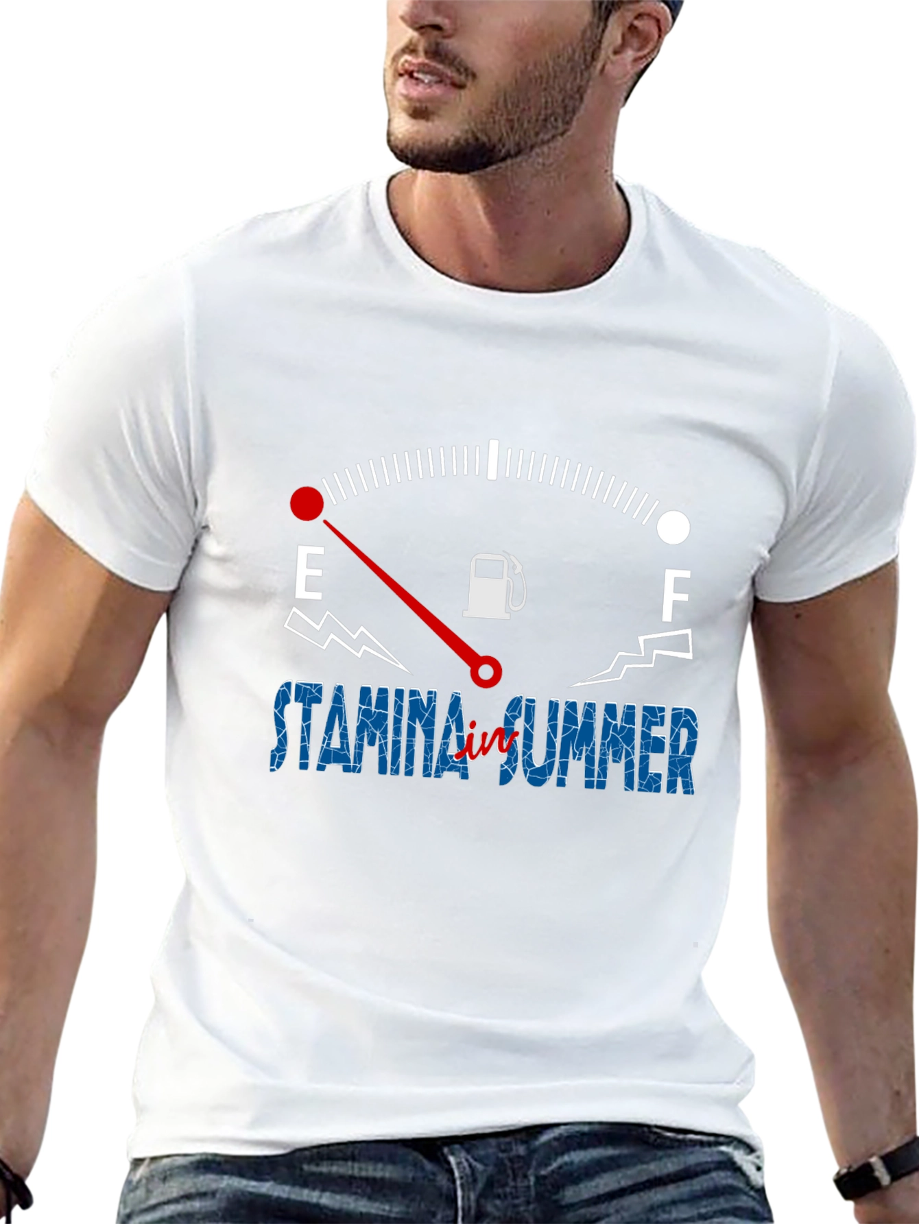 Stamina Summer Black Graphic Tee - Fuel Gauge Design
