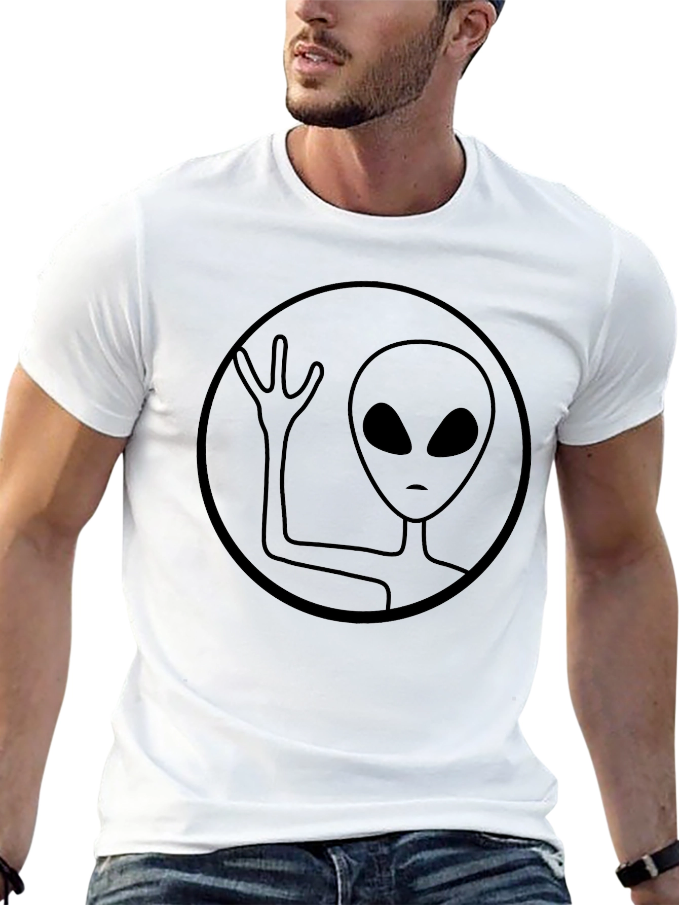 Alien Graphic Tee - Black Casual Shirt
