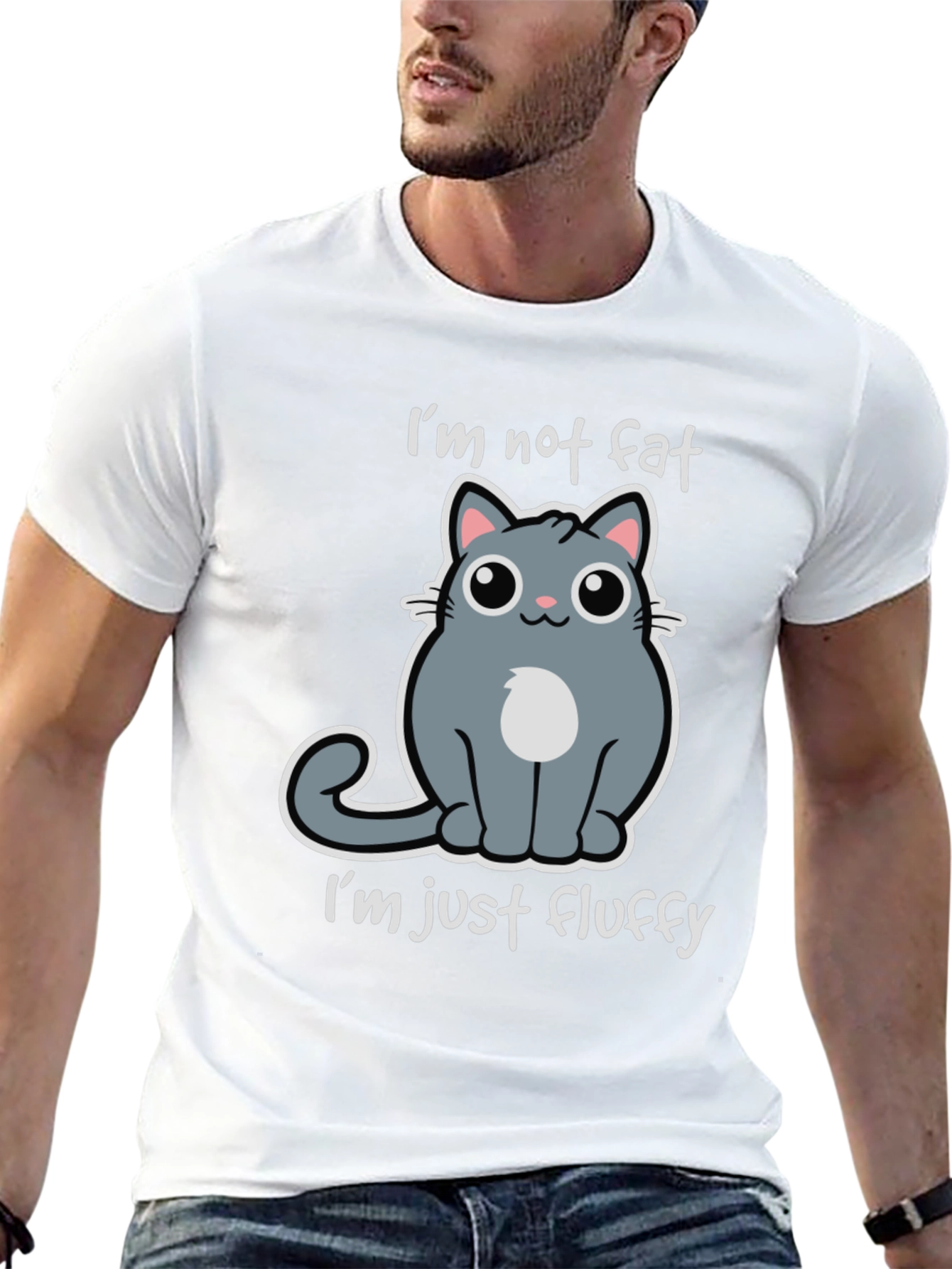 Im Not Fat Im Just Fluffy Cat Graphic Tee
