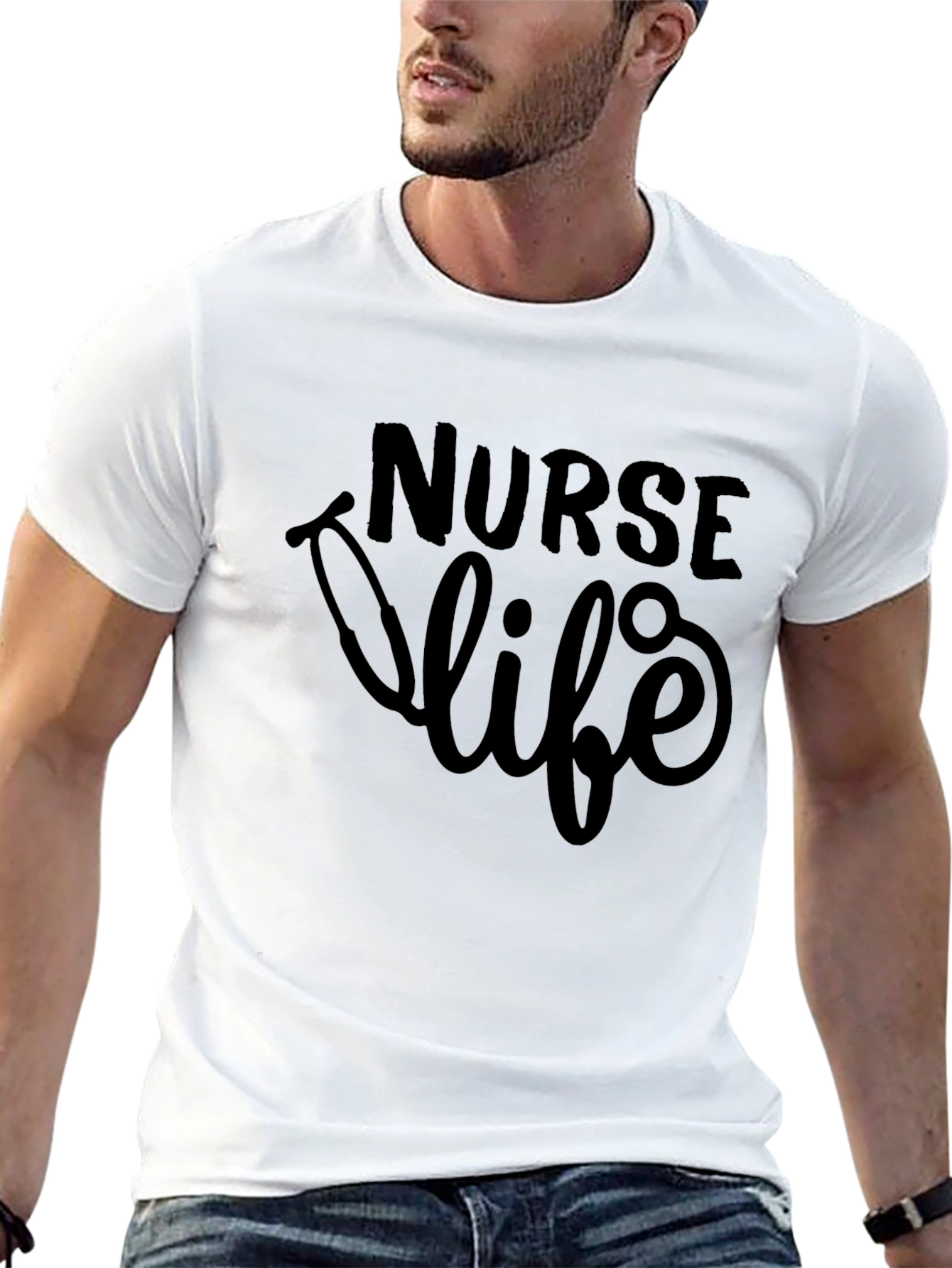 Nurse Life Graphic Tee - Black Cotton T-Shirt