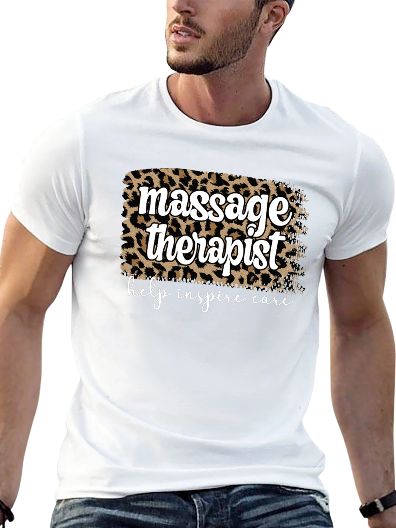Massage Therapist Leopard Print T-Shirt