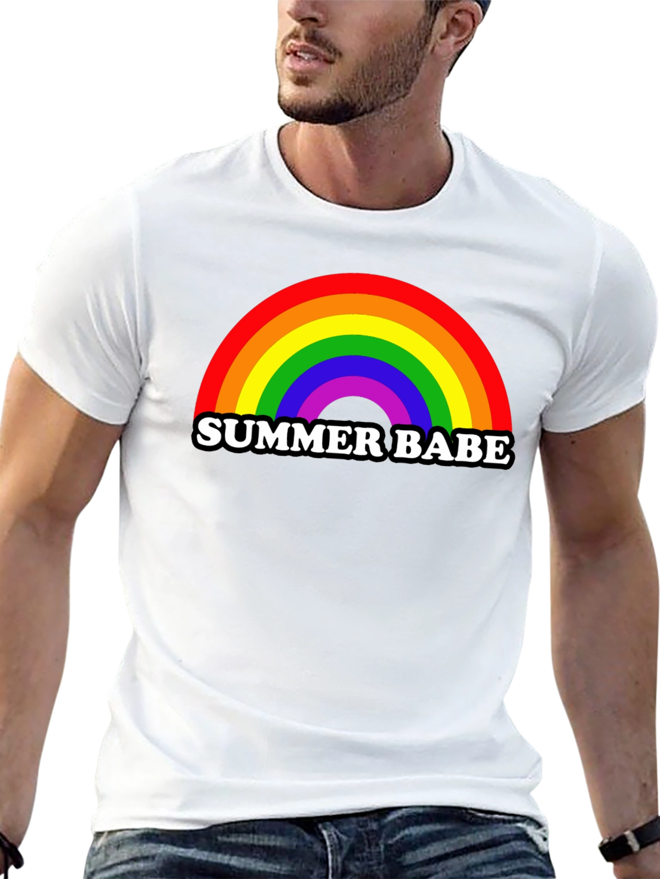 Summer Babe Rainbow Graphic T-Shirt