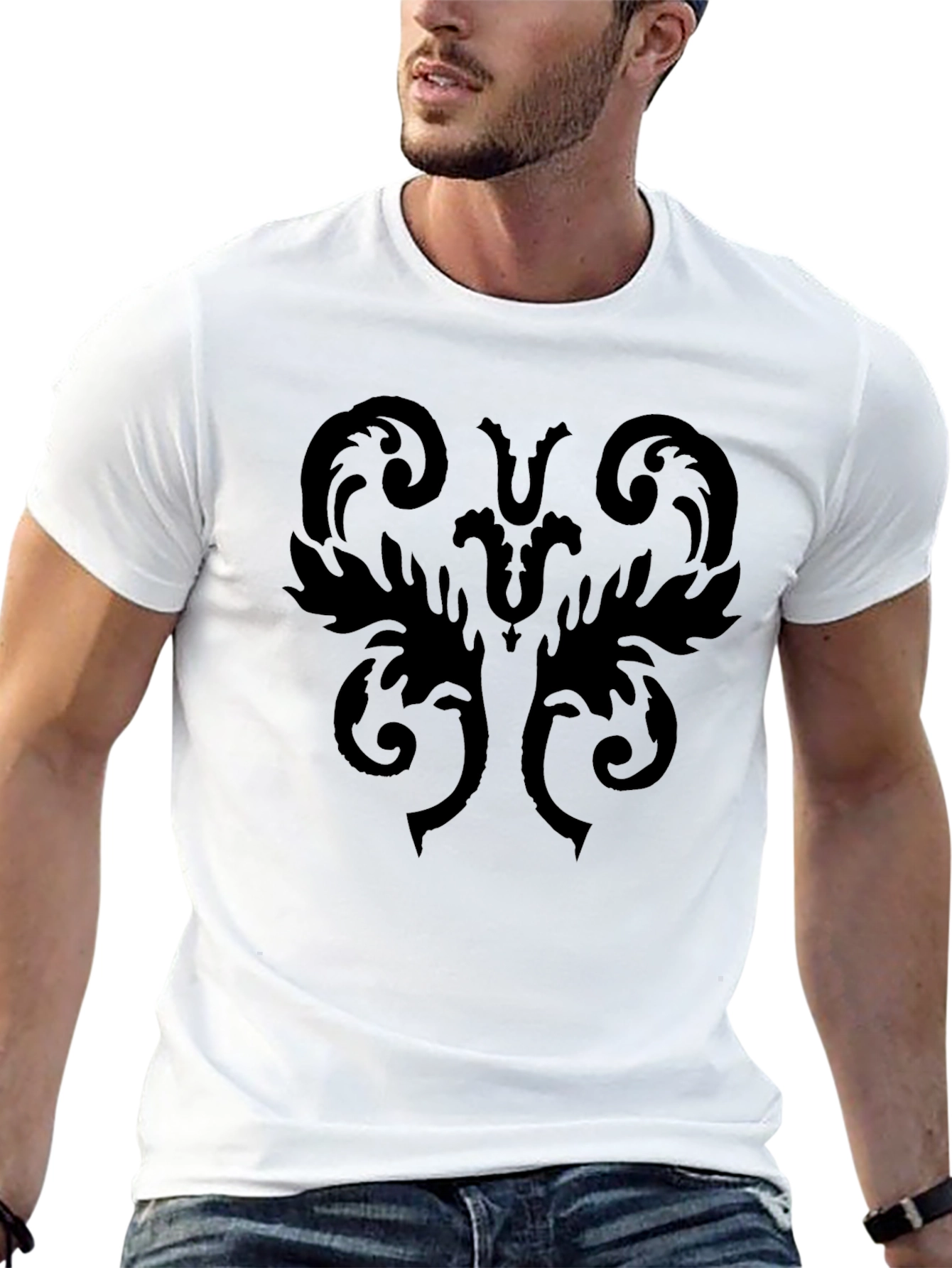 Black Ornamental Graphic Tee