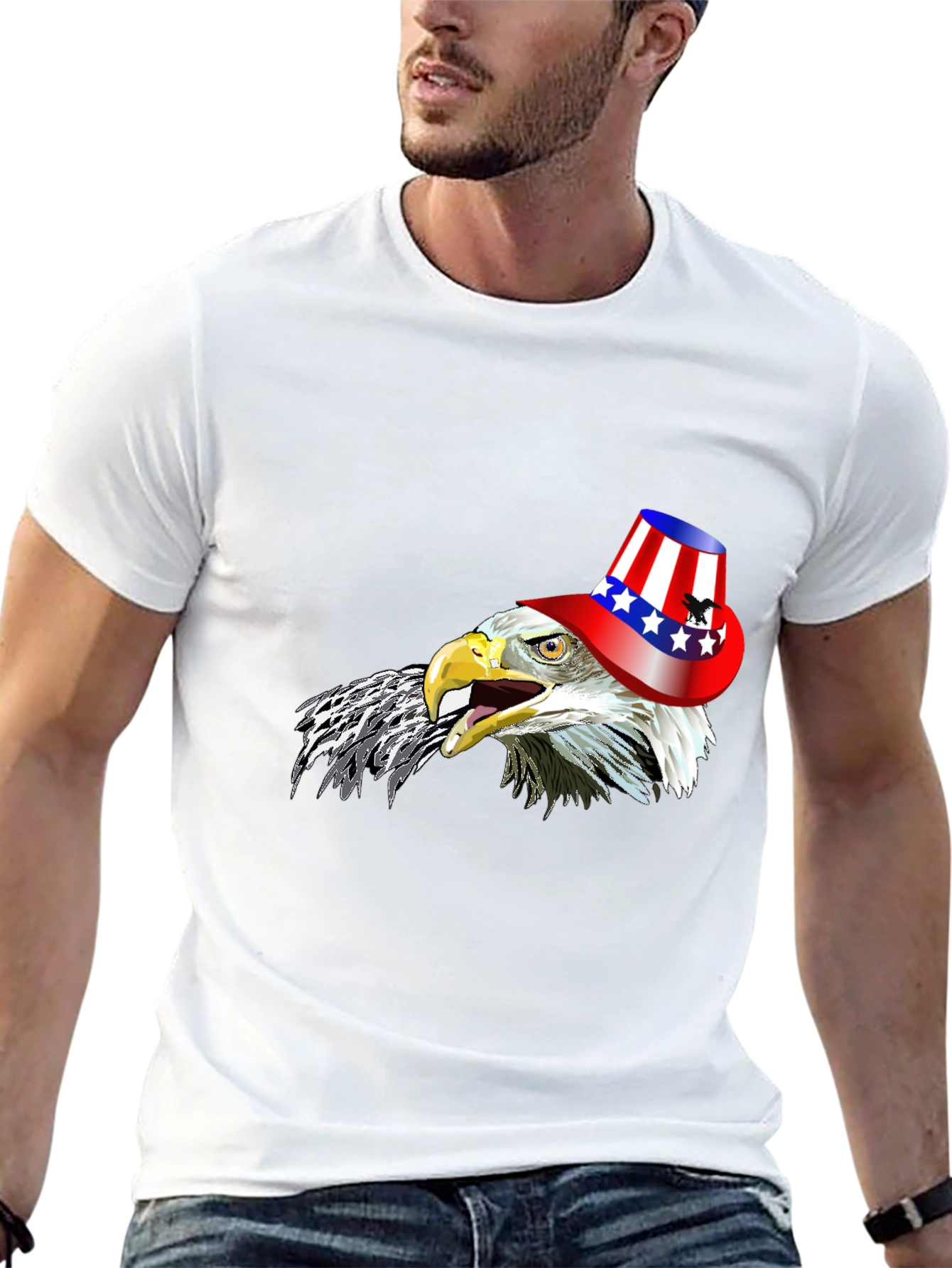 Patriotic Eagle T-Shirt - Stars & Stripes Hat