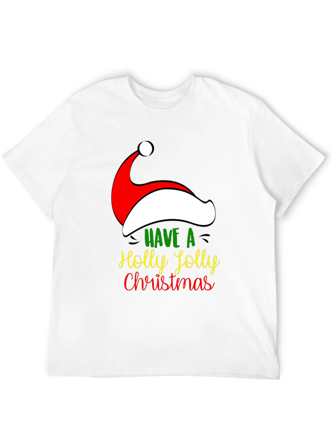 Holly Jolly Christmas Santa Hat Graphic Tee