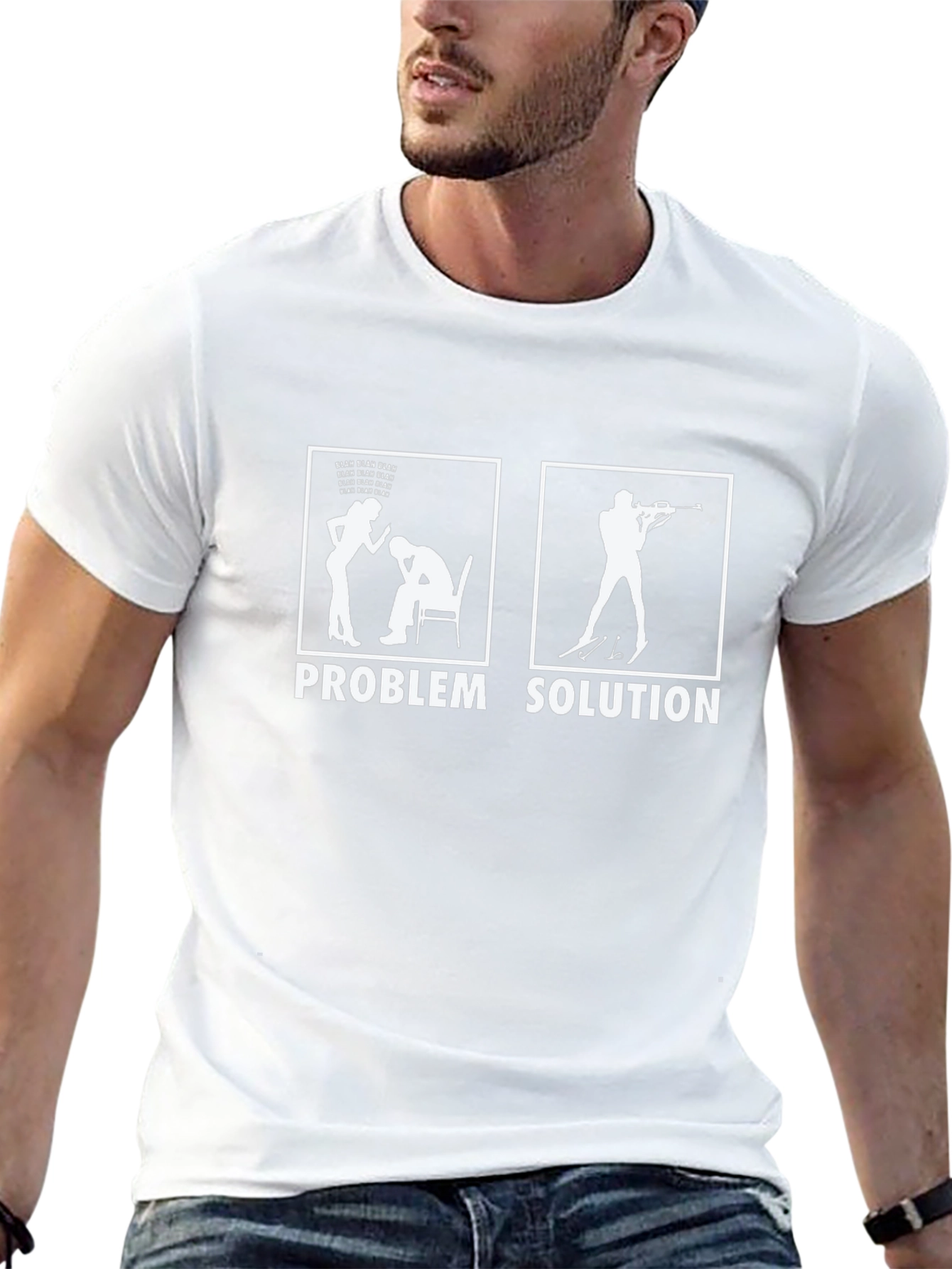 Problem Solution Graphic T-Shirt - Humor Tee
