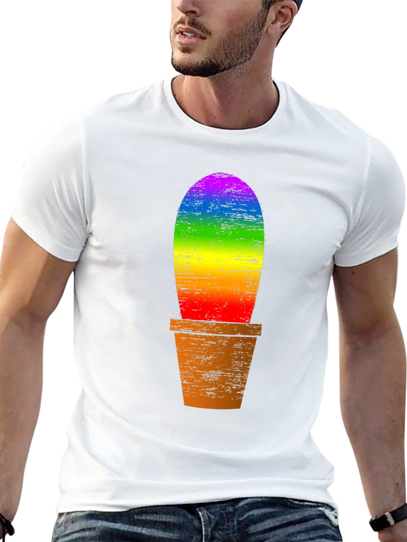 Rainbow Cactus Graphic Tee - Pride T-Shirt