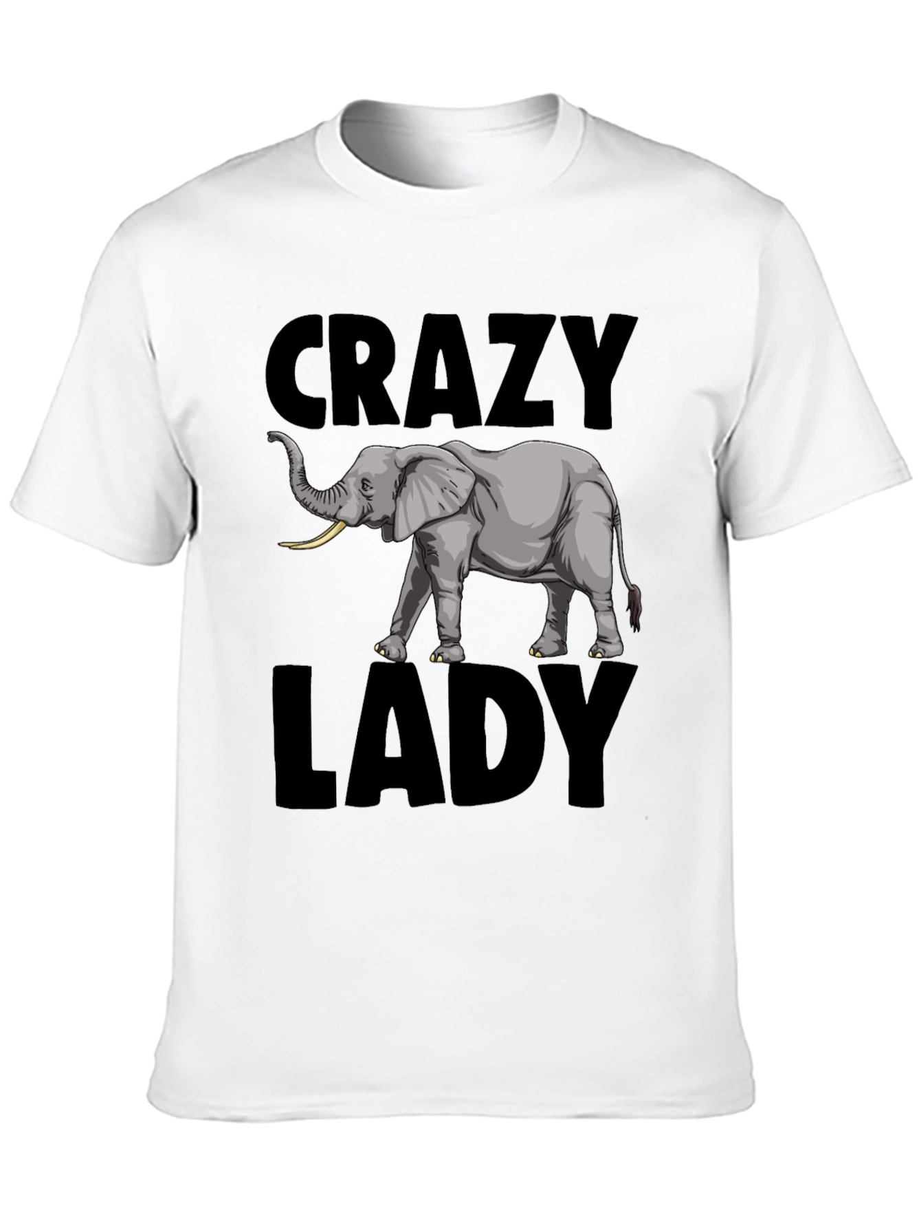 Crazy Elephant Lady Graphic Tee - Black