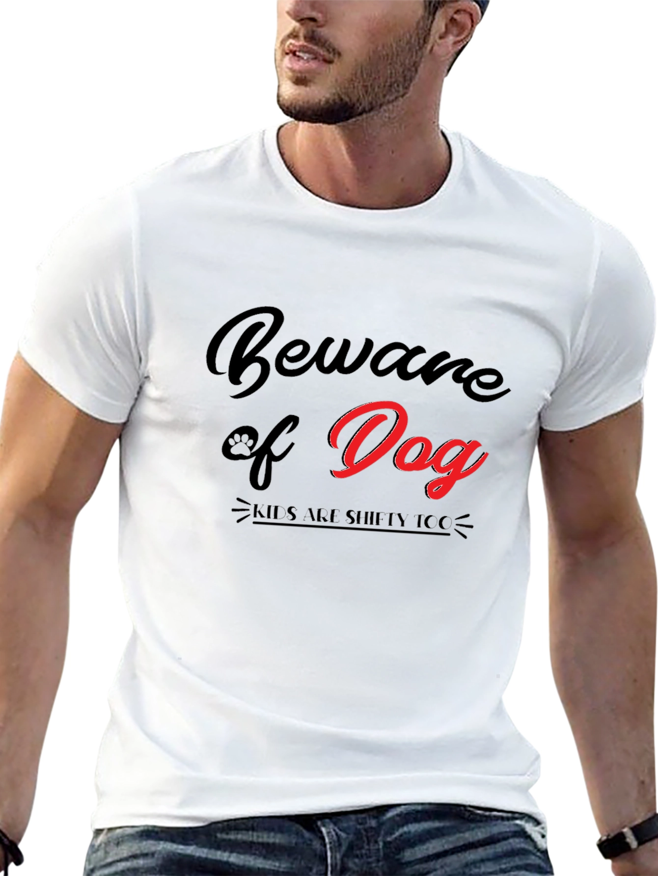 Beware of Dog Graphic Black T-Shirt