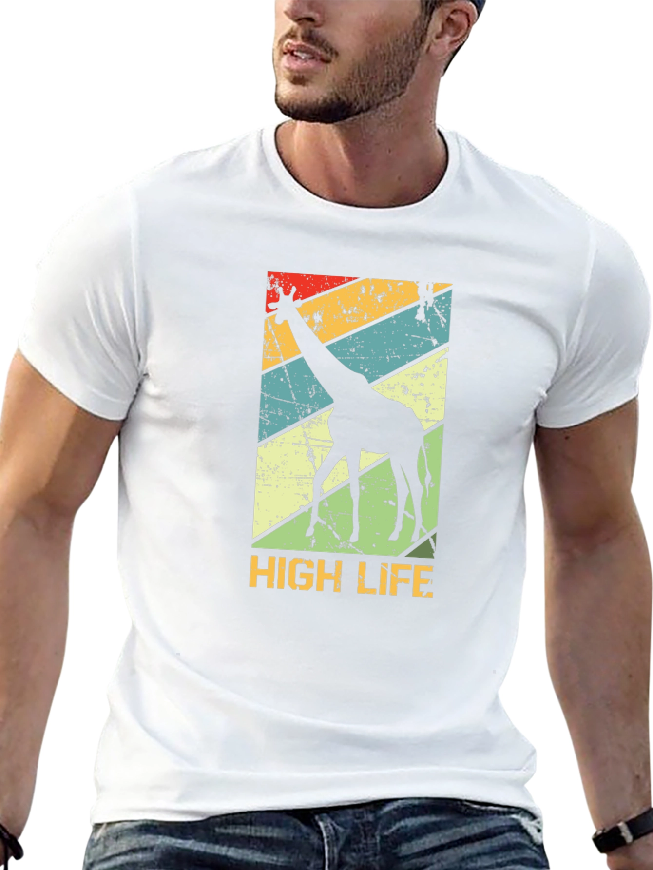 Retro Giraffe High Life Graphic Tee
