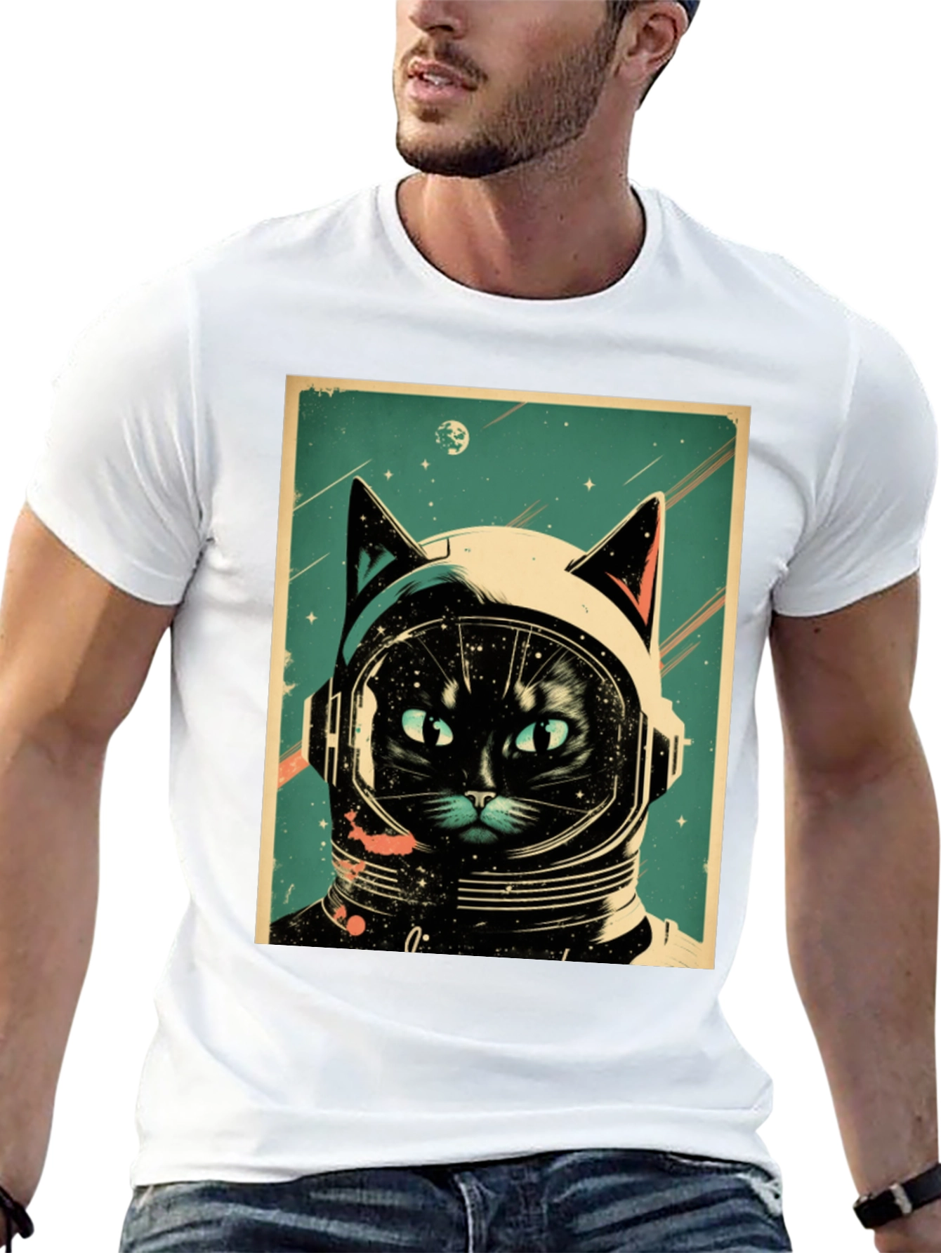 Space Cat T-Shirt: Astronaut Kitty Design