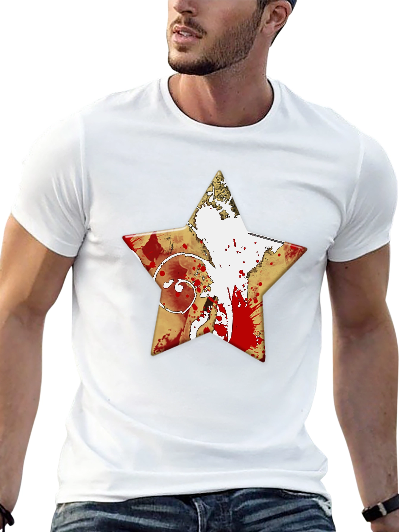 Graphic Star T-Shirt - Distressed Print