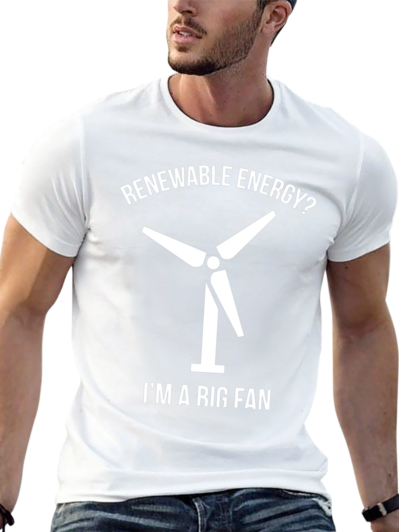 Renewable Energy Fan T-Shirt - Black Cotton