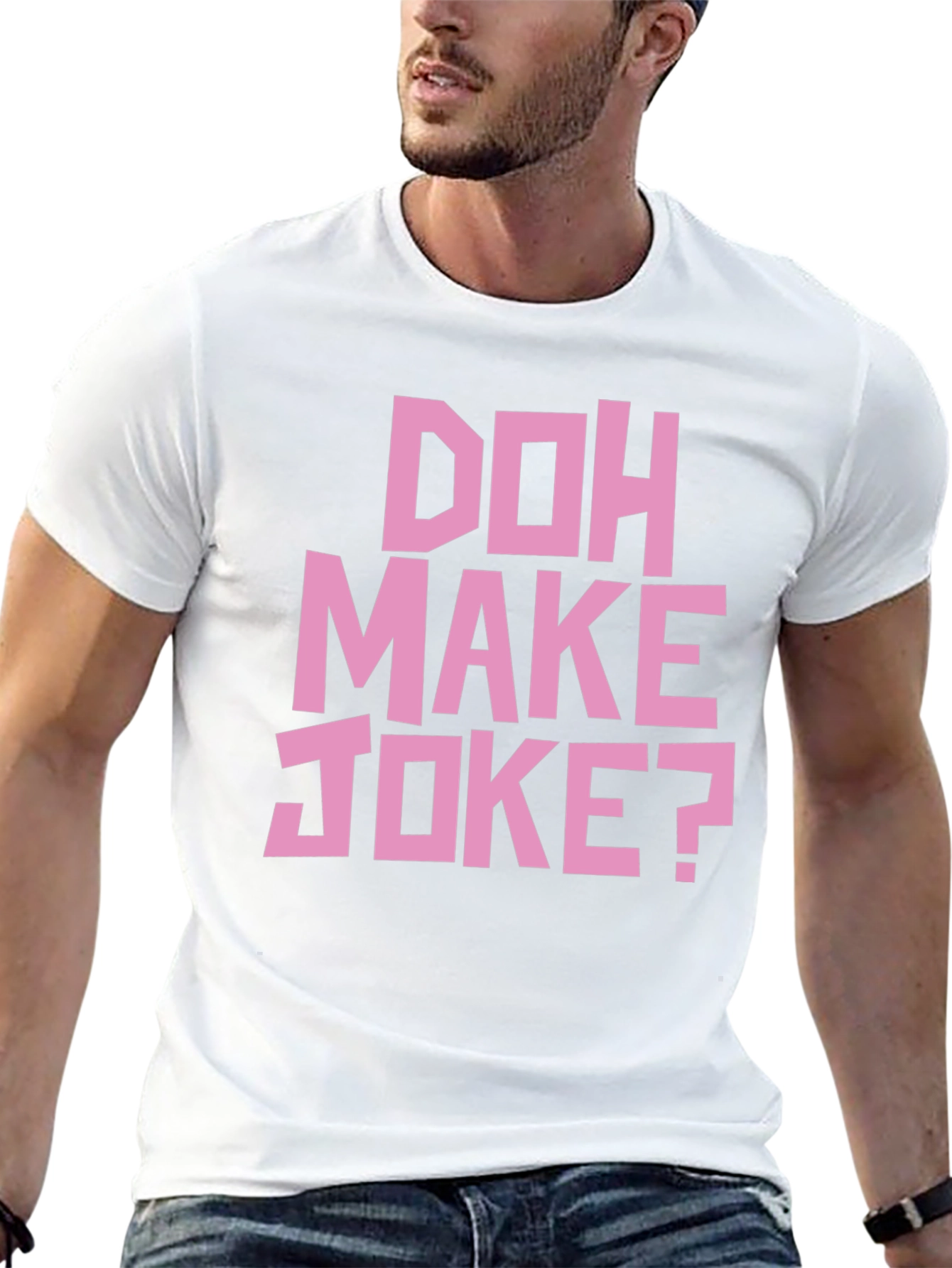 Doh Make Joke? Mens Black Graphic T-Shirt