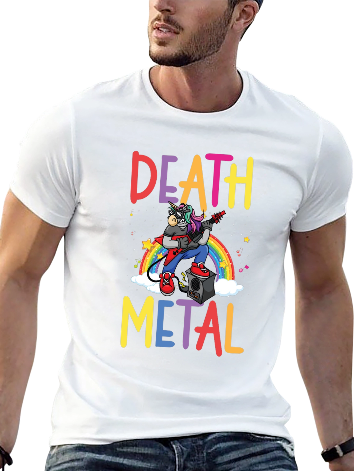 Death Metal Unicorn Graphic T-Shirt