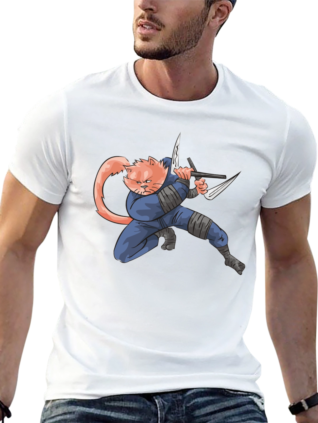 Ninja Cat T-Shirt - Unique Graphic Tee
