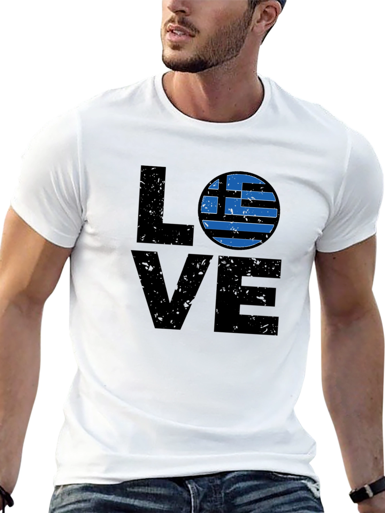 Greece Flag LOVE Graphic T-Shirt