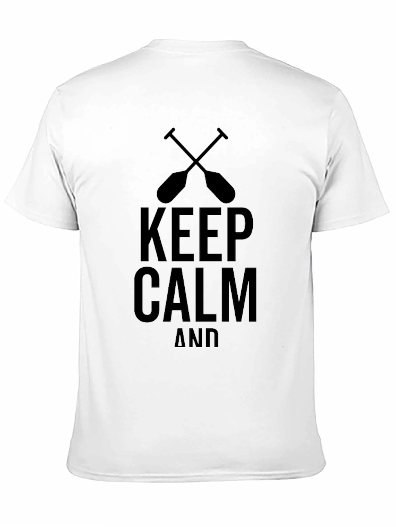Keep Calm And Paddle Black Graphic T-Shirt
