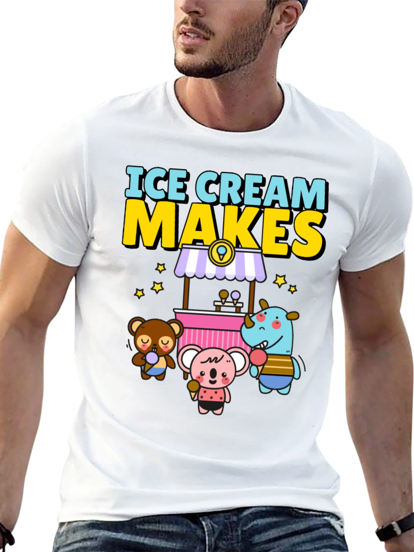 Ice Cream Makes Animals Happy T-Shirt