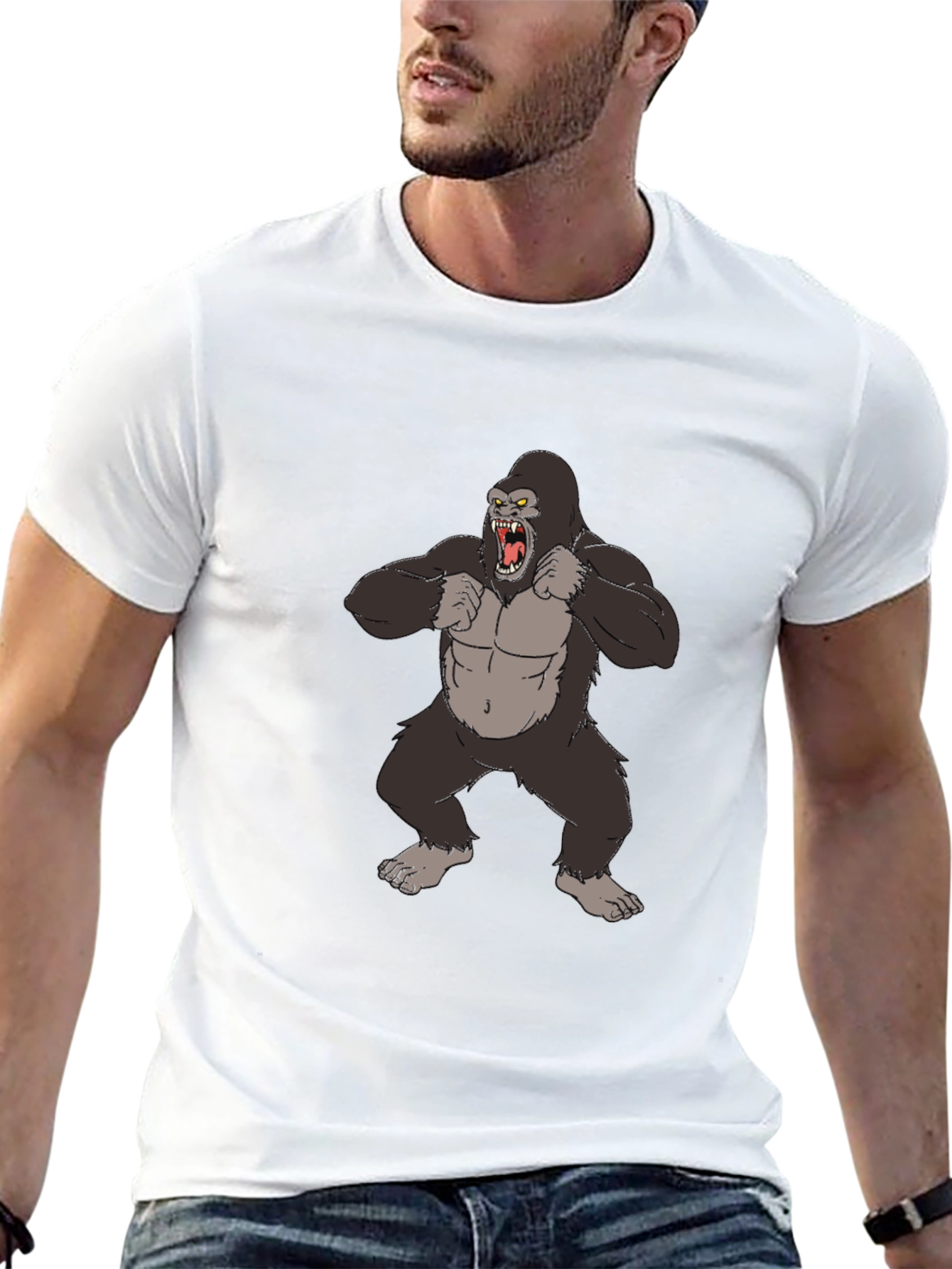 Gorilla Graphic Tee - Black Cotton T-Shirt