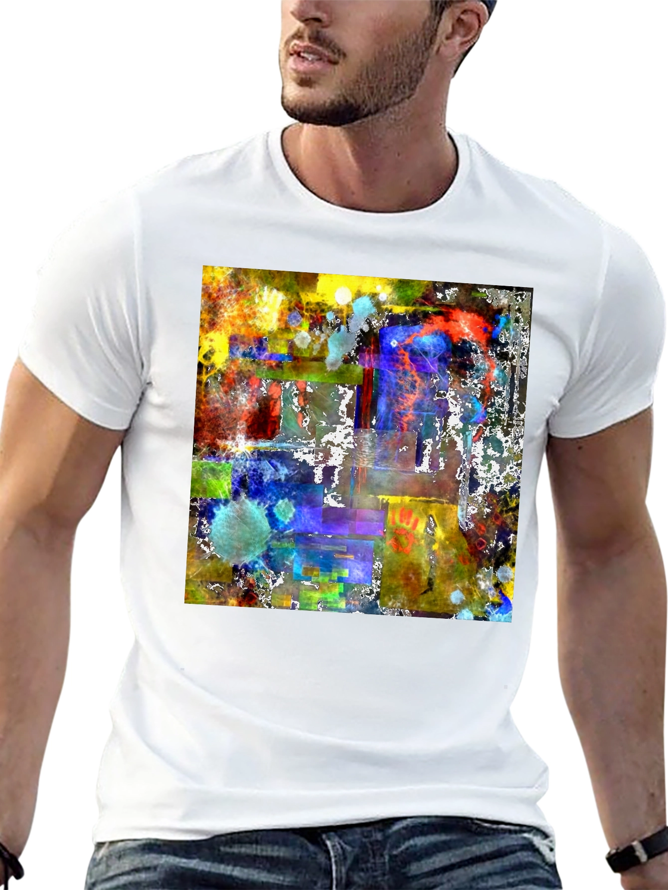 Abstract Art Graphic Tee - Mens Black T-Shirt