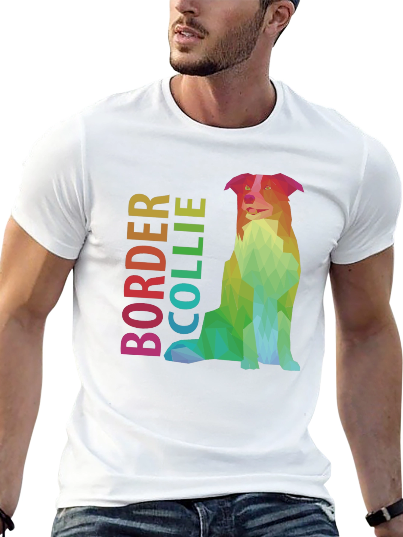 Geometric Border Collie Graphic Tee