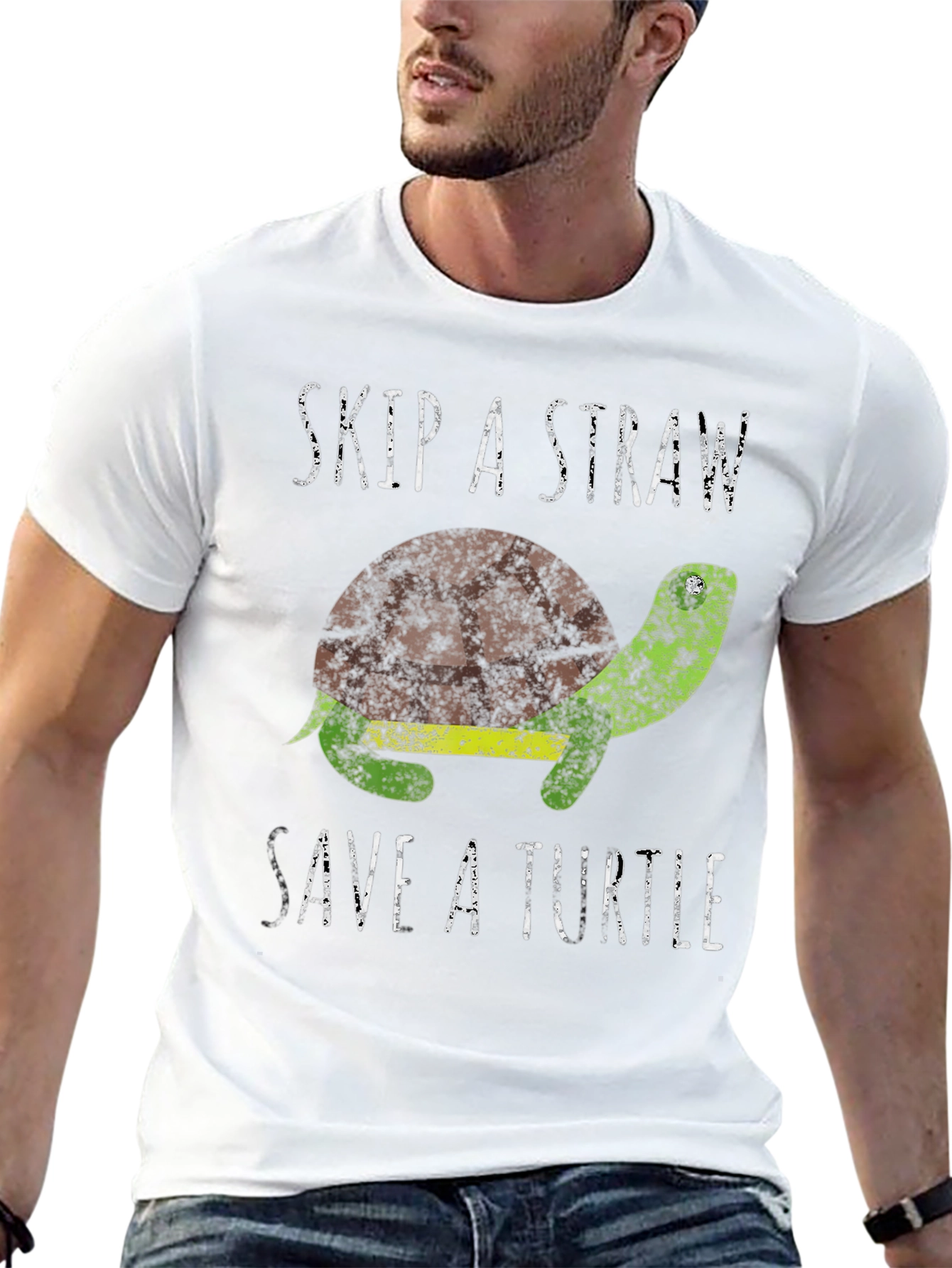 Skip A Straw Save A Turtle Graphic T-Shirt