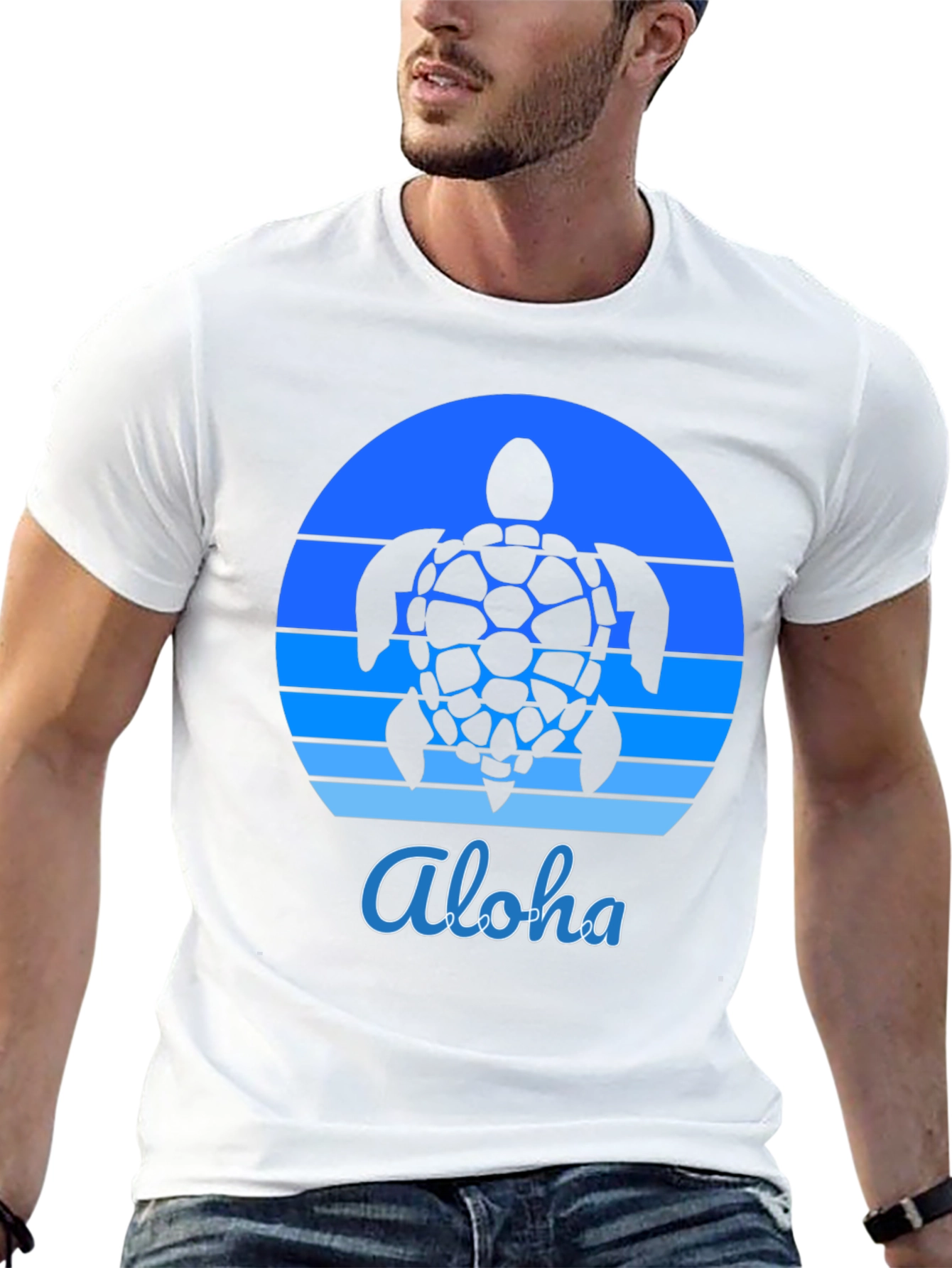 Aloha Turtle Sunset Graphic Tee - Black