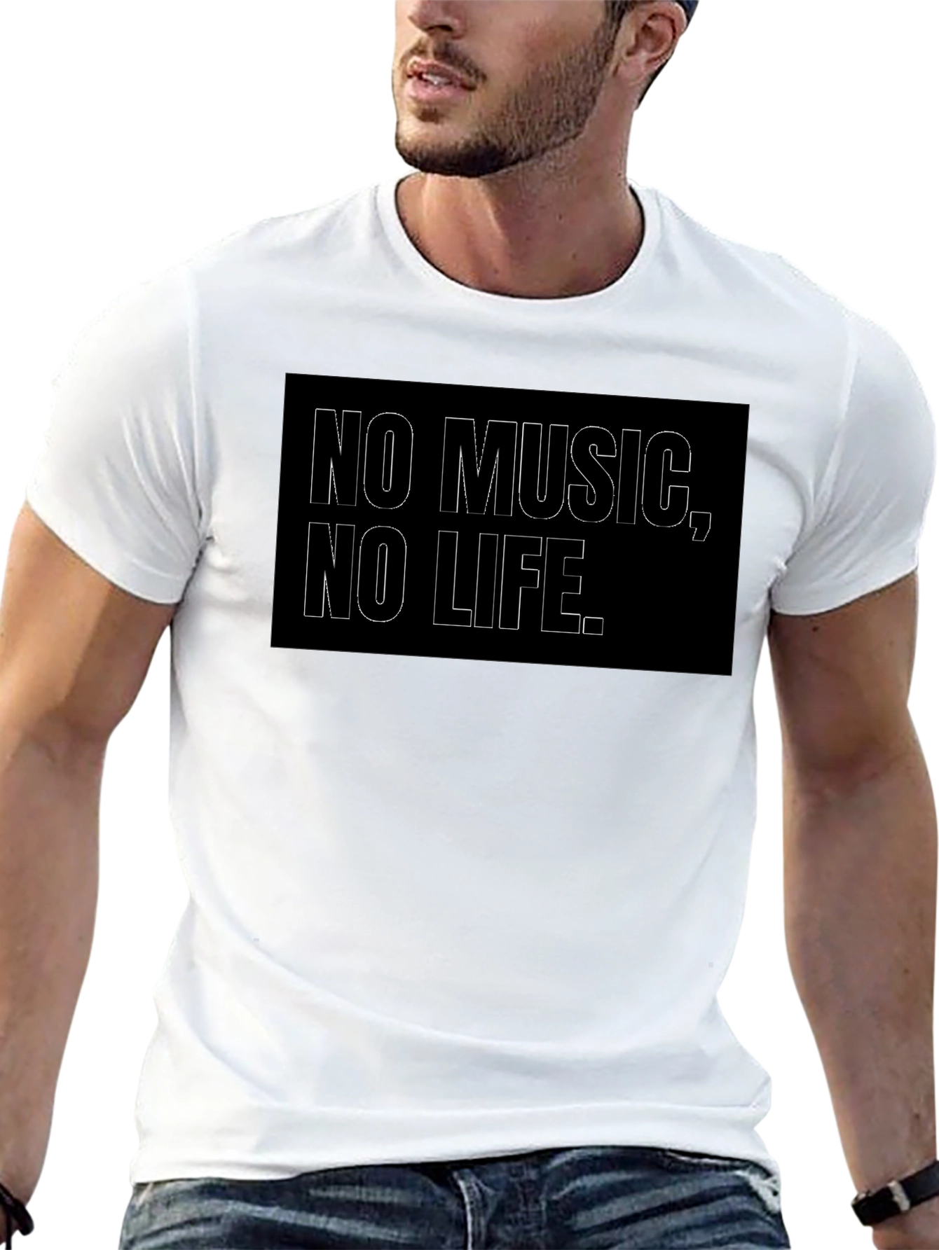 No Music No Life T-Shirt - Black Graphic Tee