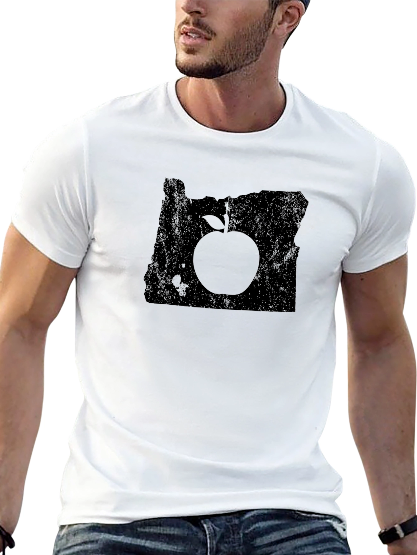 Oregon Apple Graphic T-Shirt - Black