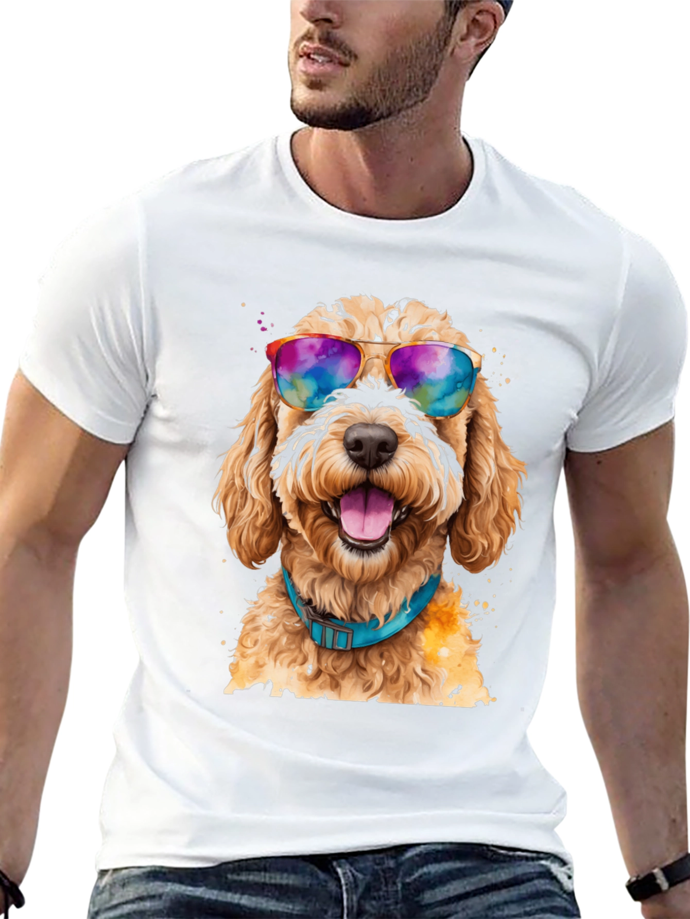 Dog with Sunglasses Graphic Tee - Cool Comfort