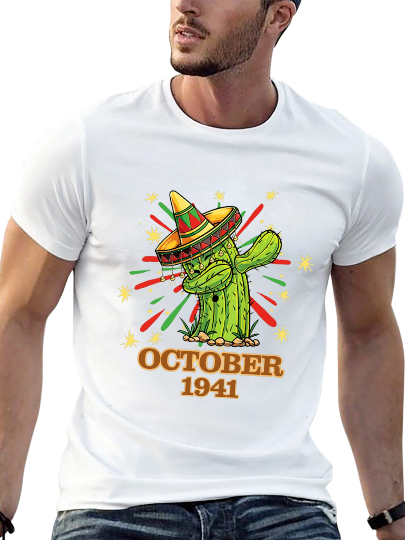 October 1941 Cactus Tee - Birthday Sombrero Shirt