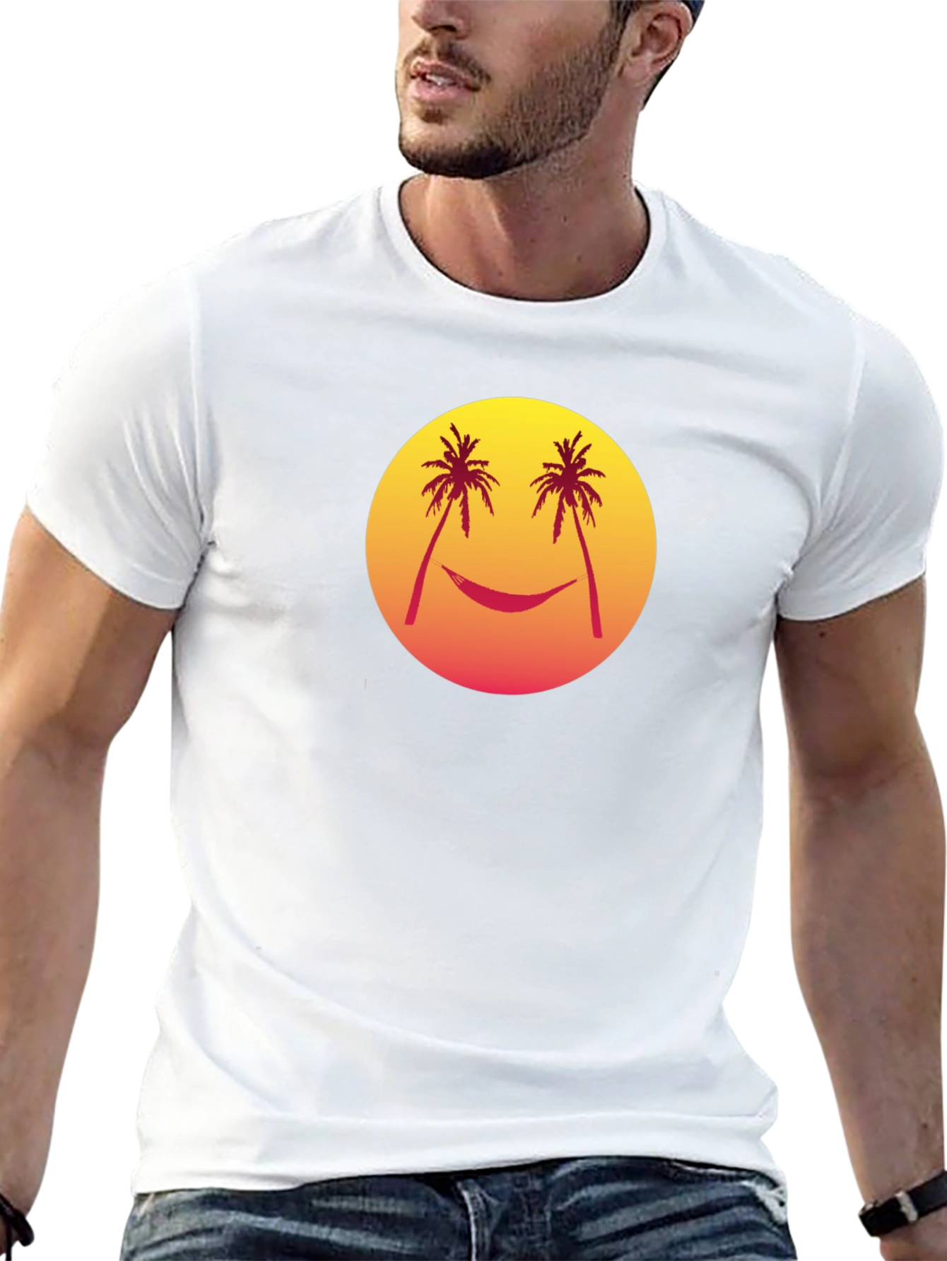 Sunset Palms Hammock Graphic T-Shirt