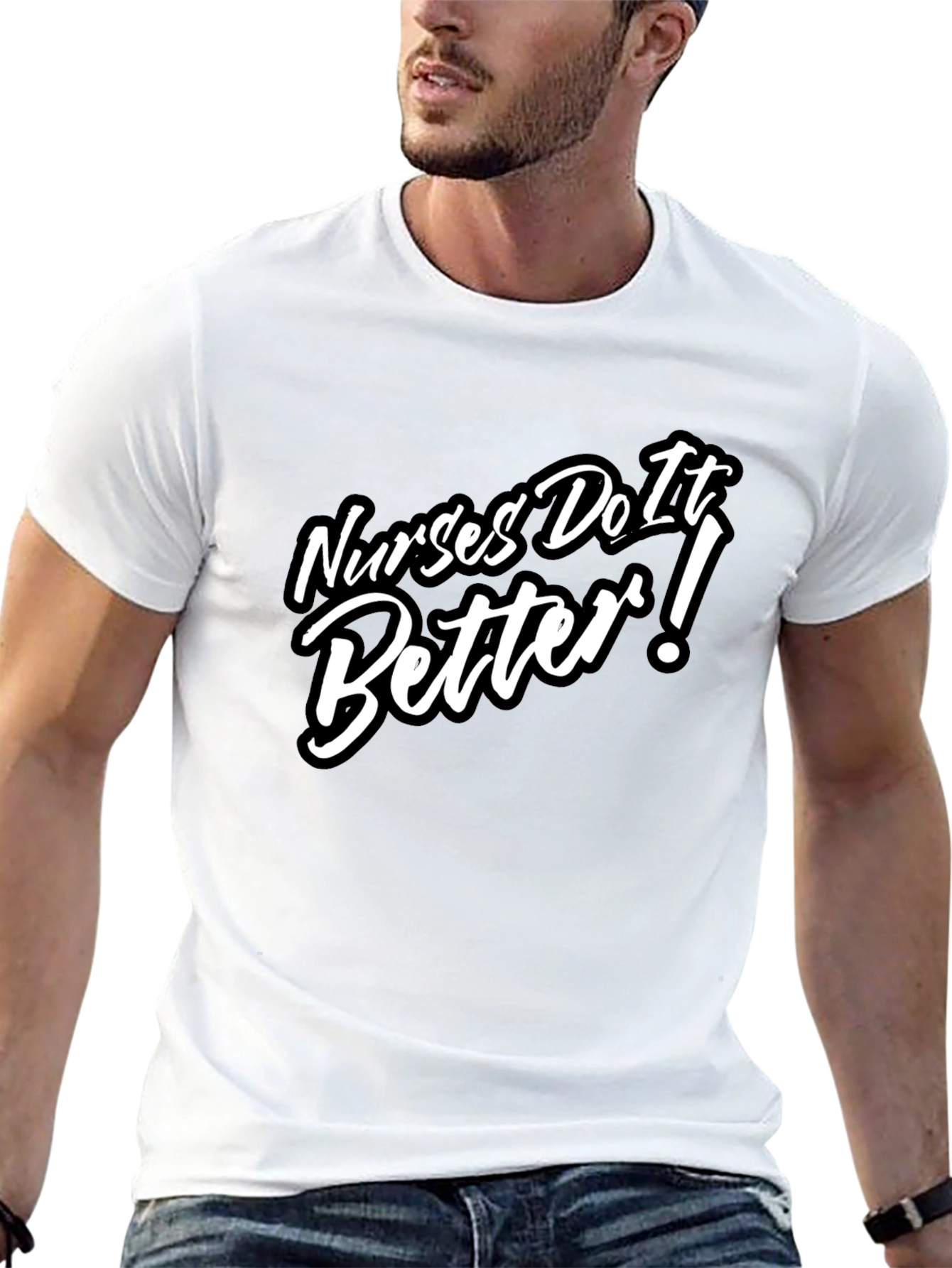Nurses Do It Better T-Shirt - Black Crew Neck